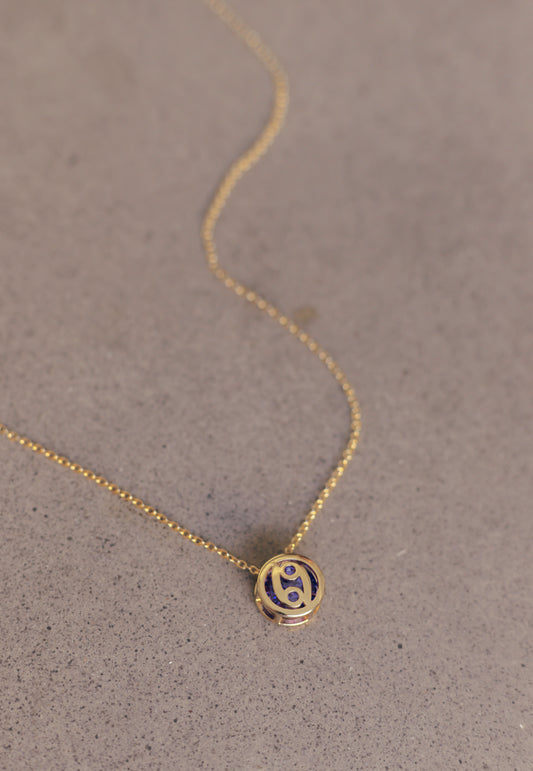 Cancer Oval 18K Gold Plated Pendant Necklace